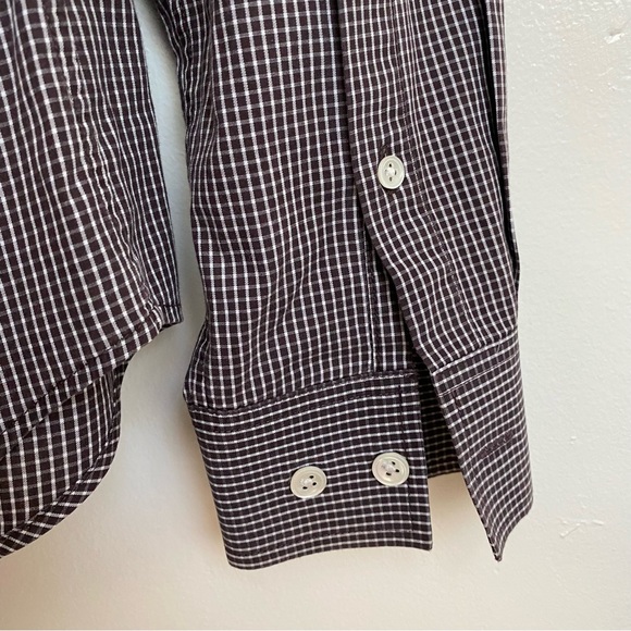 🍄3/$30 Theory Checkered Stretch Cotton Button Up Shirt - Picture 4 of 11